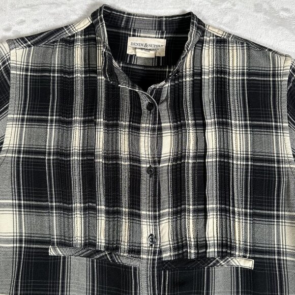 Ralph Lauren Denim Supply Shirt Women Size S Plaid Long Sleeve Tunic Top EUC - Picture 3 of 11
